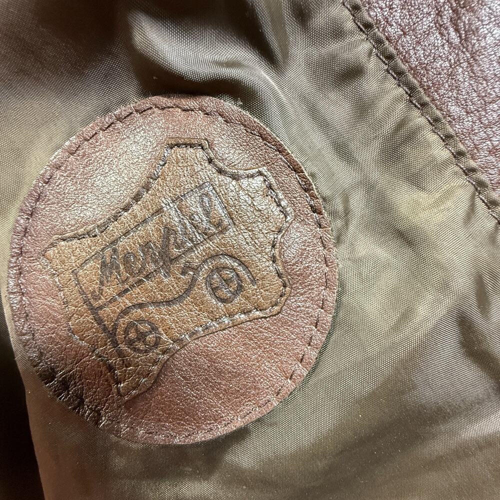 Vintage 70s Merpiel Spain Brown Leather Vest Waistcoat Western Boho Hipster - Picture 2 of 8